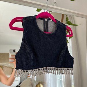 zara sparkly cropped tank